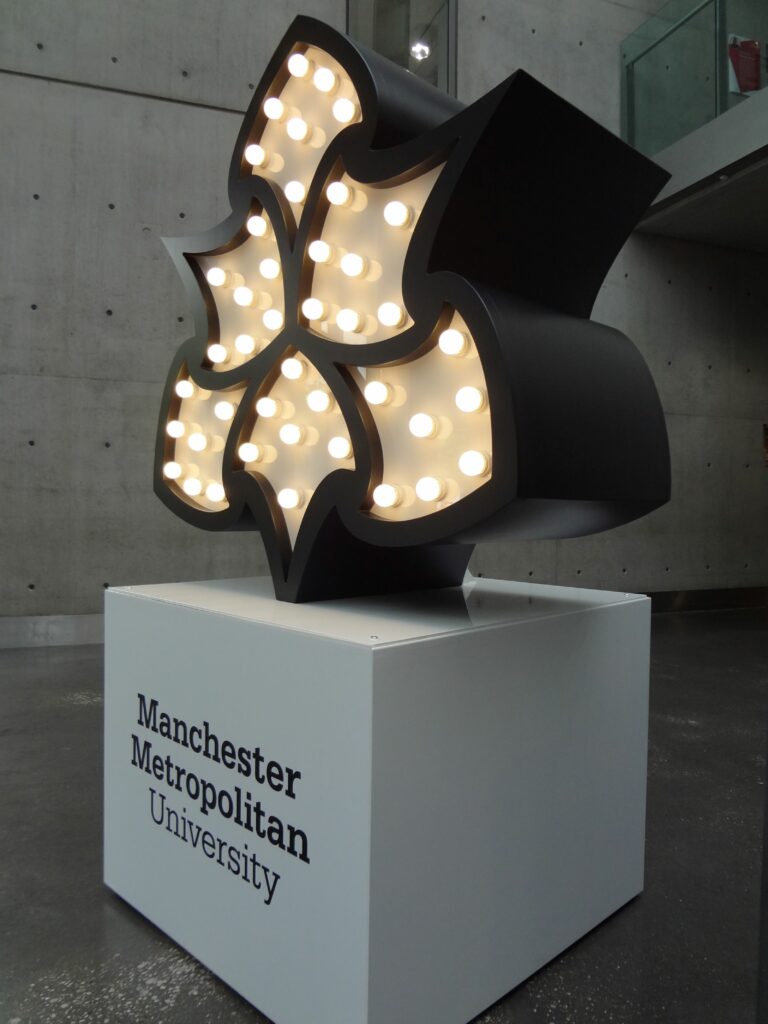 Manchester Metropolitan University 3D Spades Logo Display